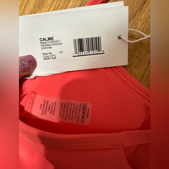 Johnny Was Calme Endurance Cross Back Sports Bra in Coral - Picture 6 of 6